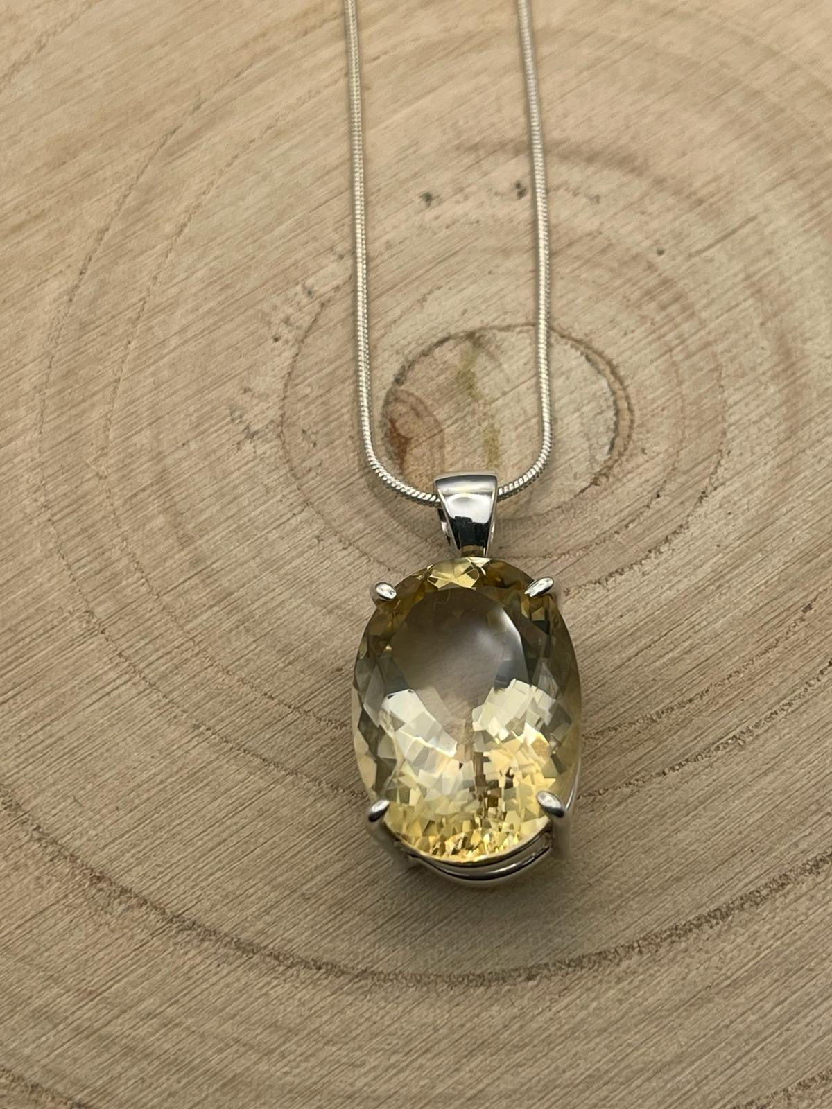 Citrine Pendant - Set in 925 Sterling Silver.