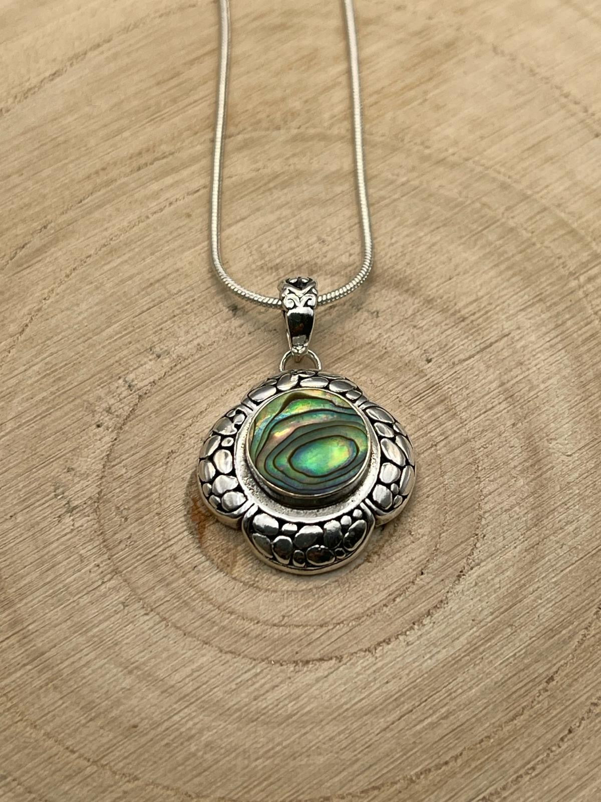 Abalone Shell Pendant - Set in 925 Sterling Silver.