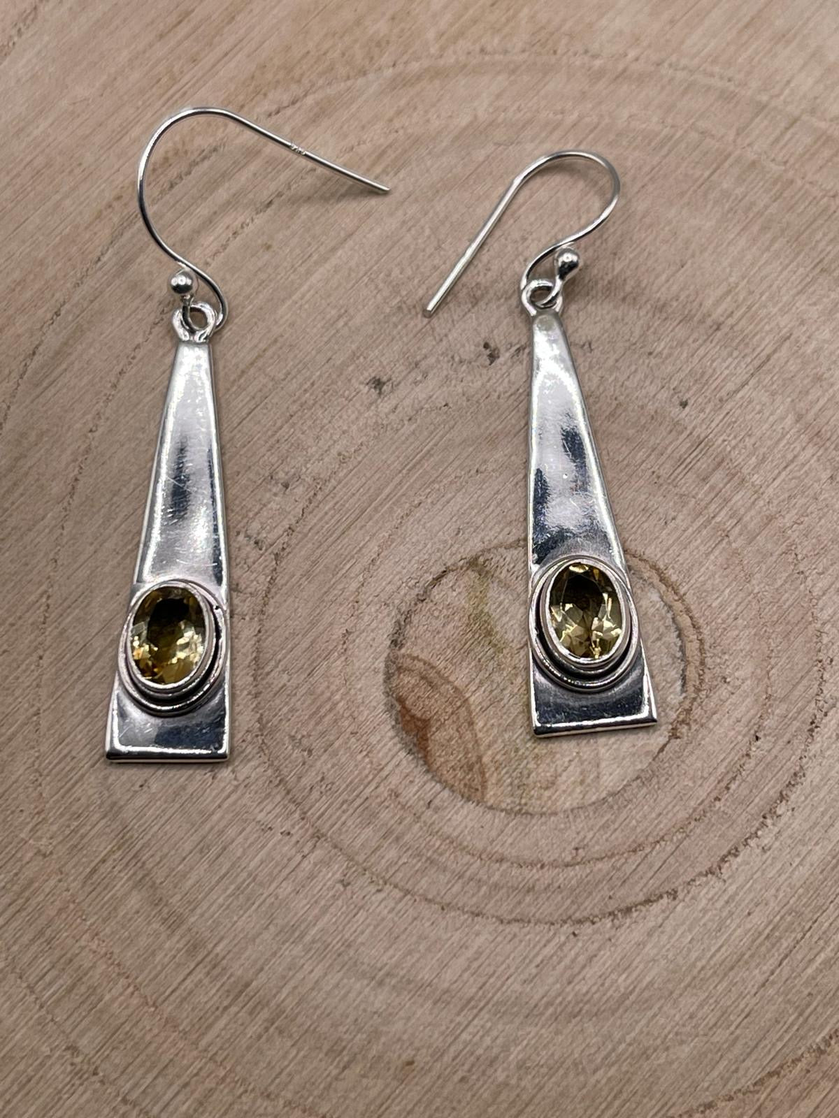 Citrine Earrings - Set in 925 Sterling Silver.
