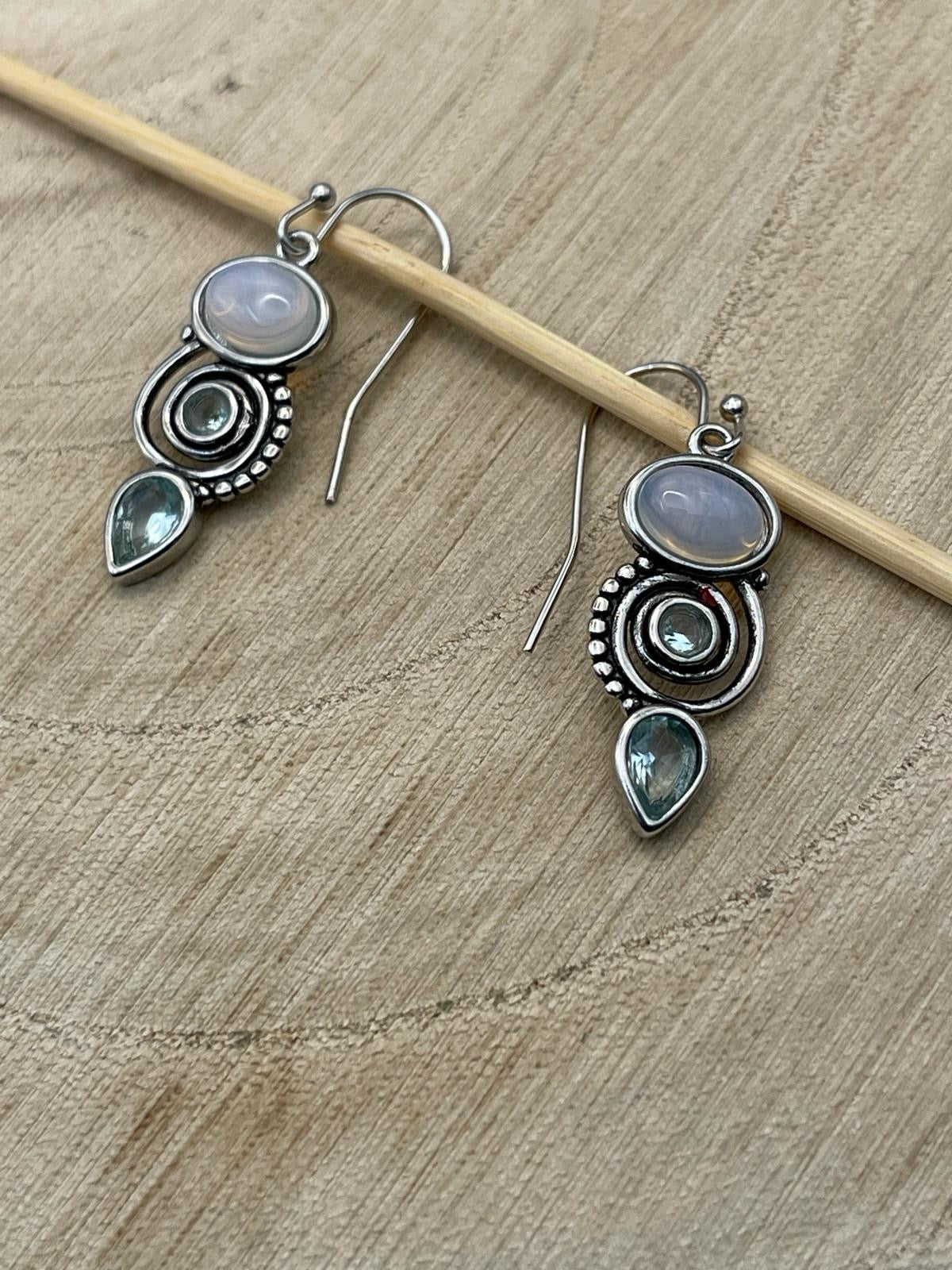 Moonstone Earrings - Set in 925 Sterling Silver.