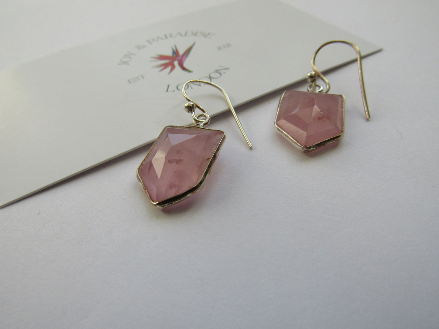 Rose Quartz Earrings Vermeil Gold