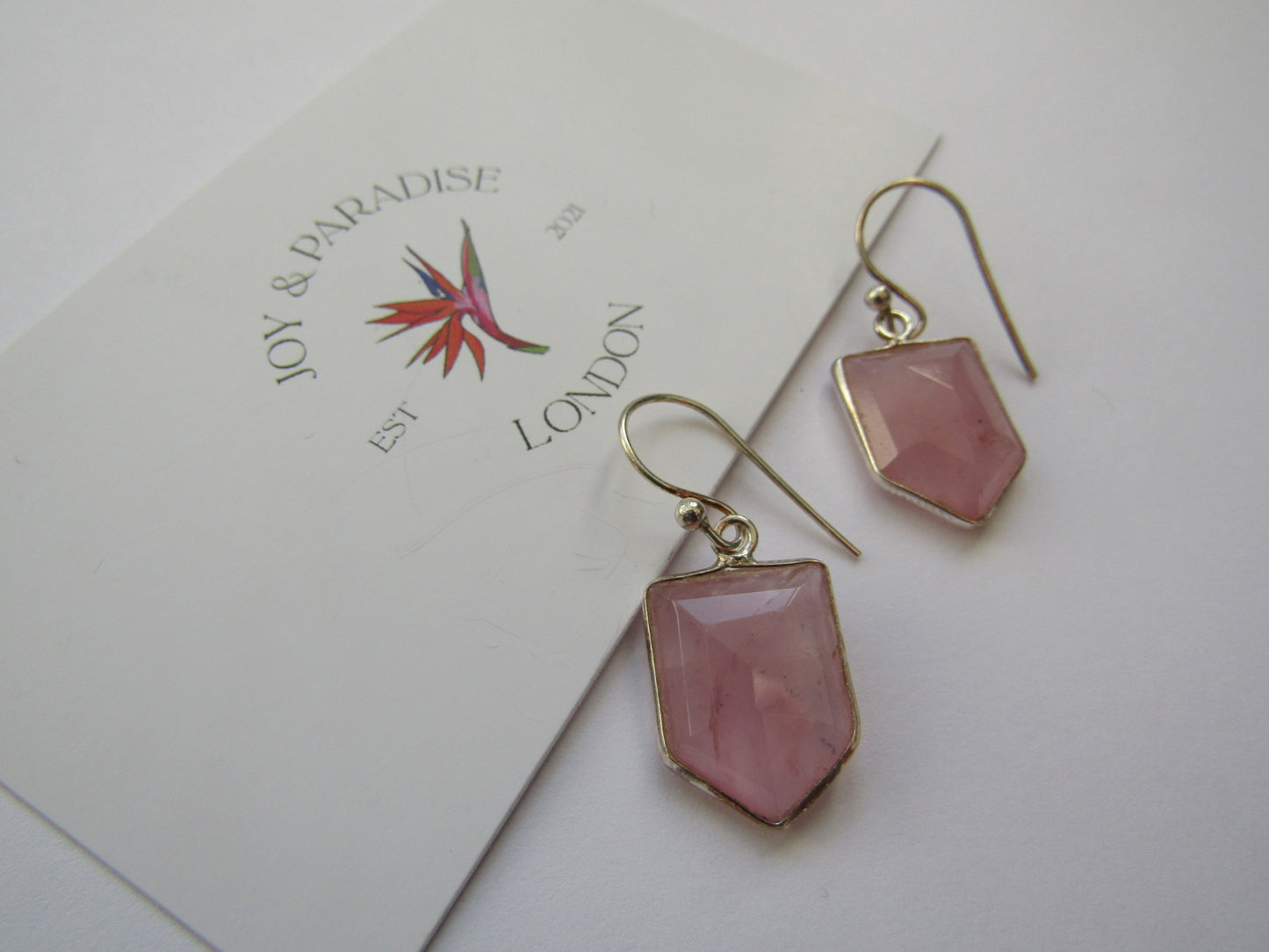 Rose Quartz Earrings Vermeil Gold
