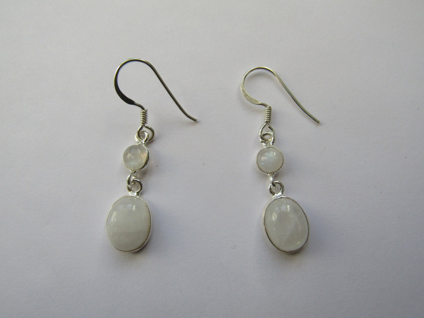 Moonstone Earrings - Set in Sterling Silver.
