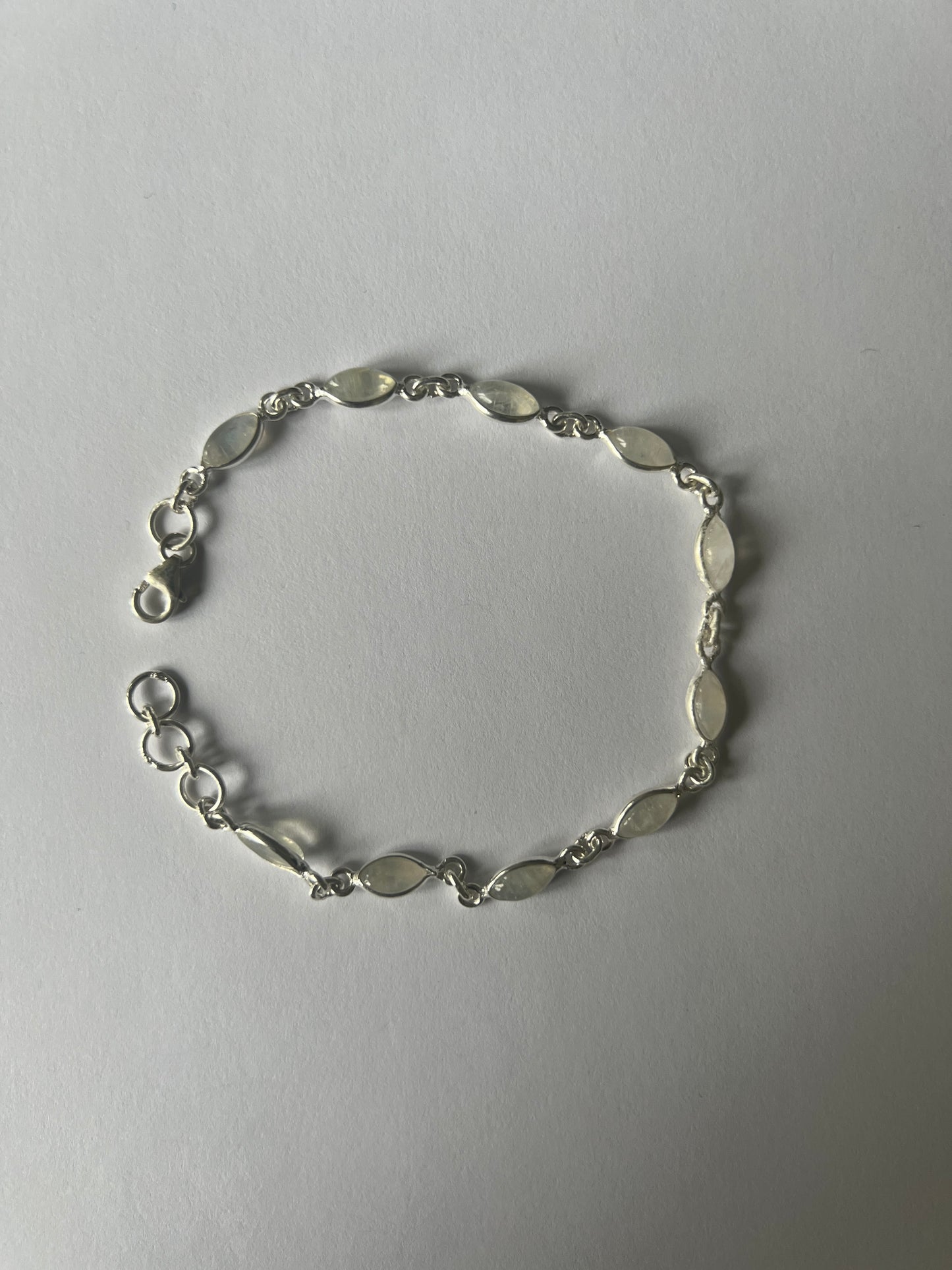 Moonstone Marquise Cut Bracelet - Set in 925 Sterling Silver.