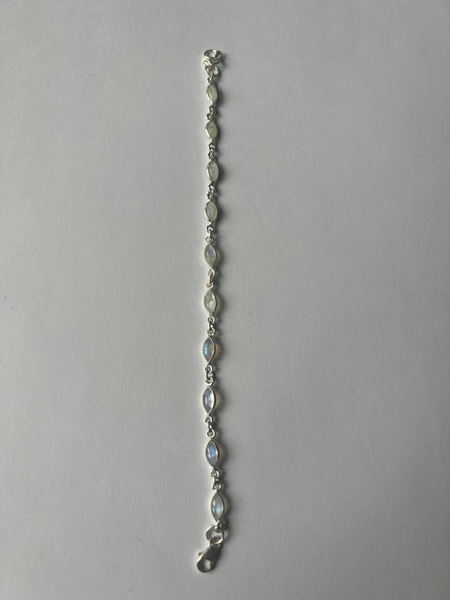 Moonstone Marquise Cut Bracelet - Set in 925 Sterling Silver.