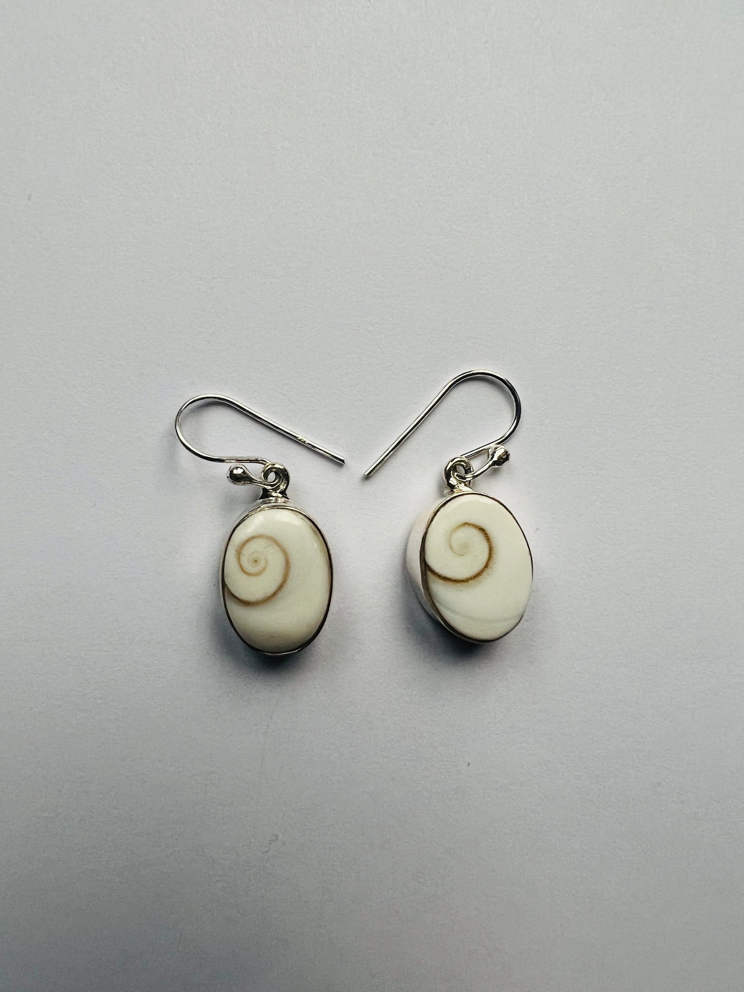 Shell Earrings Set in 925 Silver.
