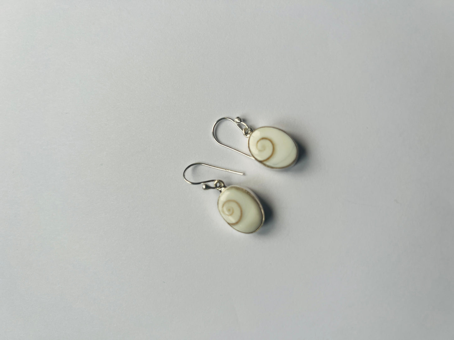 Shell Earrings Set in 925 Silver.
