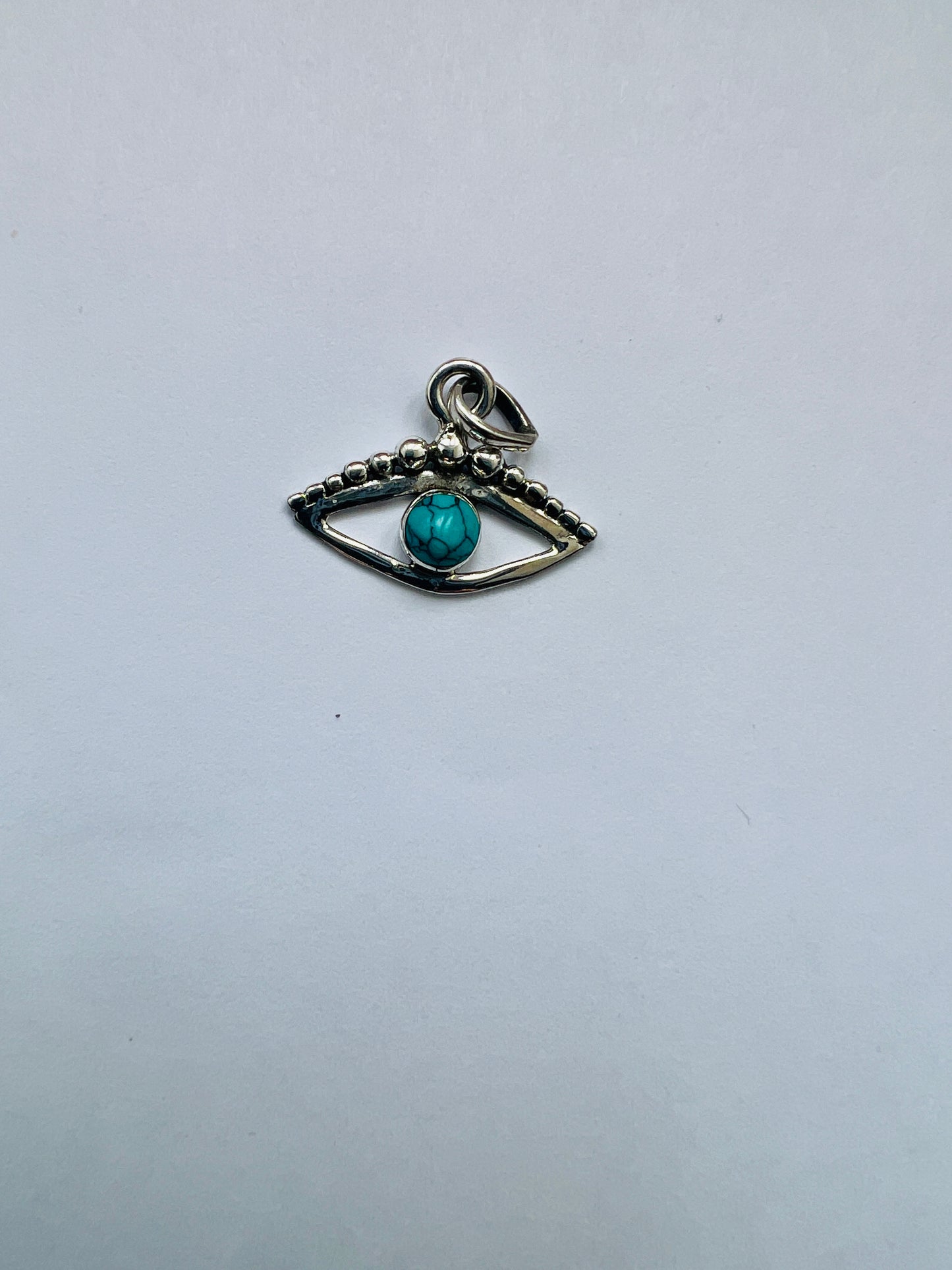 Evil Eye Necklace with Turquoise - Set in 925 Sterling Silver.