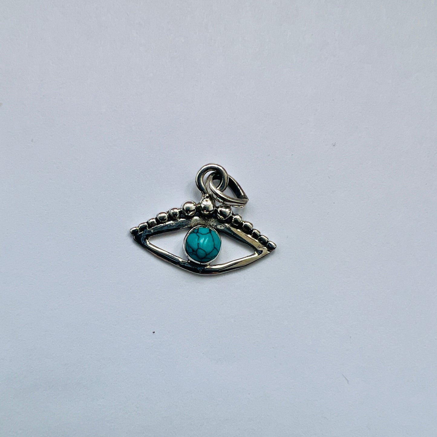 Evil Eye Necklace with Turquoise - Set in 925 Sterling Silver.