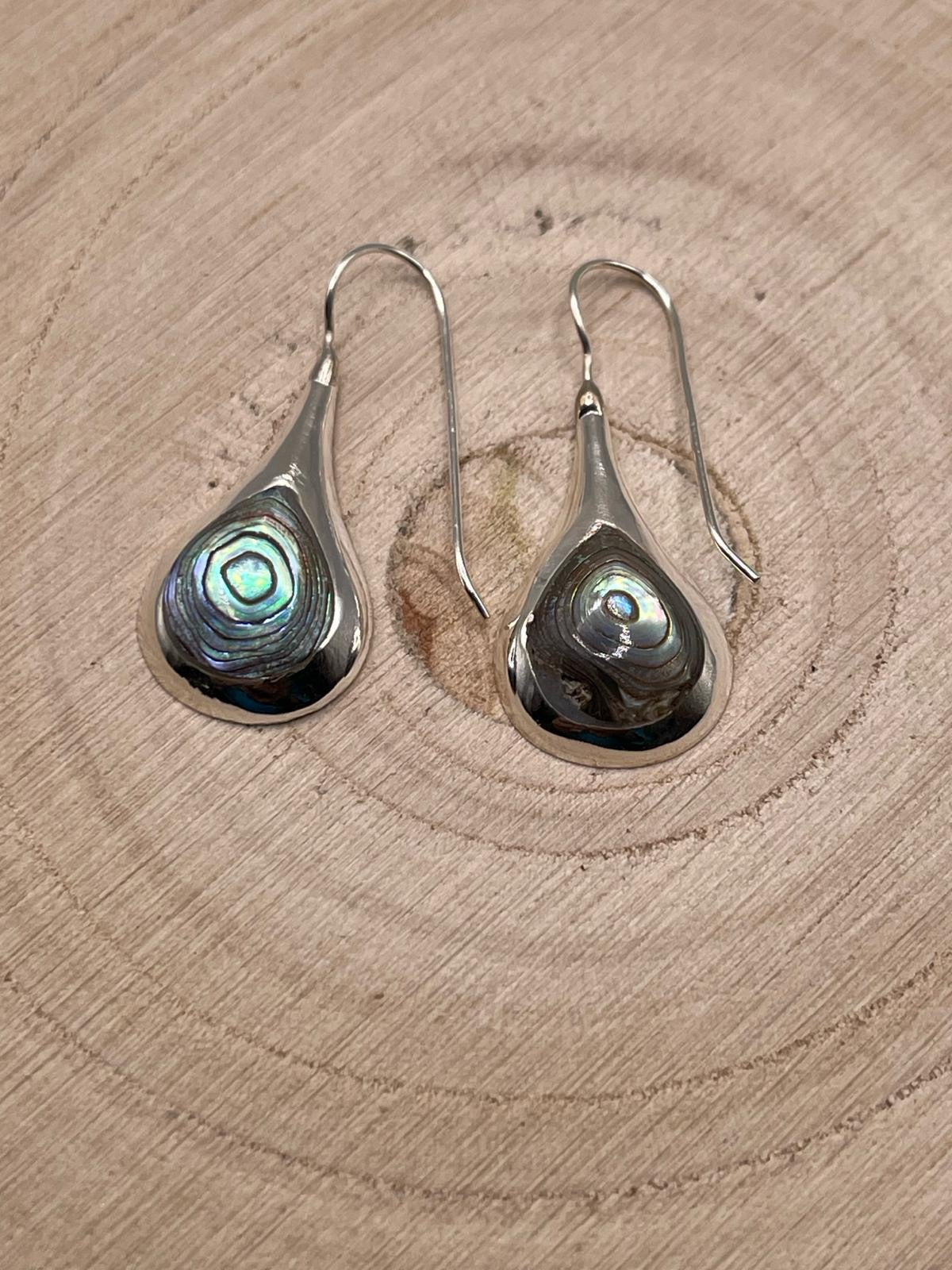 Abalone Shell Earrings - Set in 925 Sterling Silver.