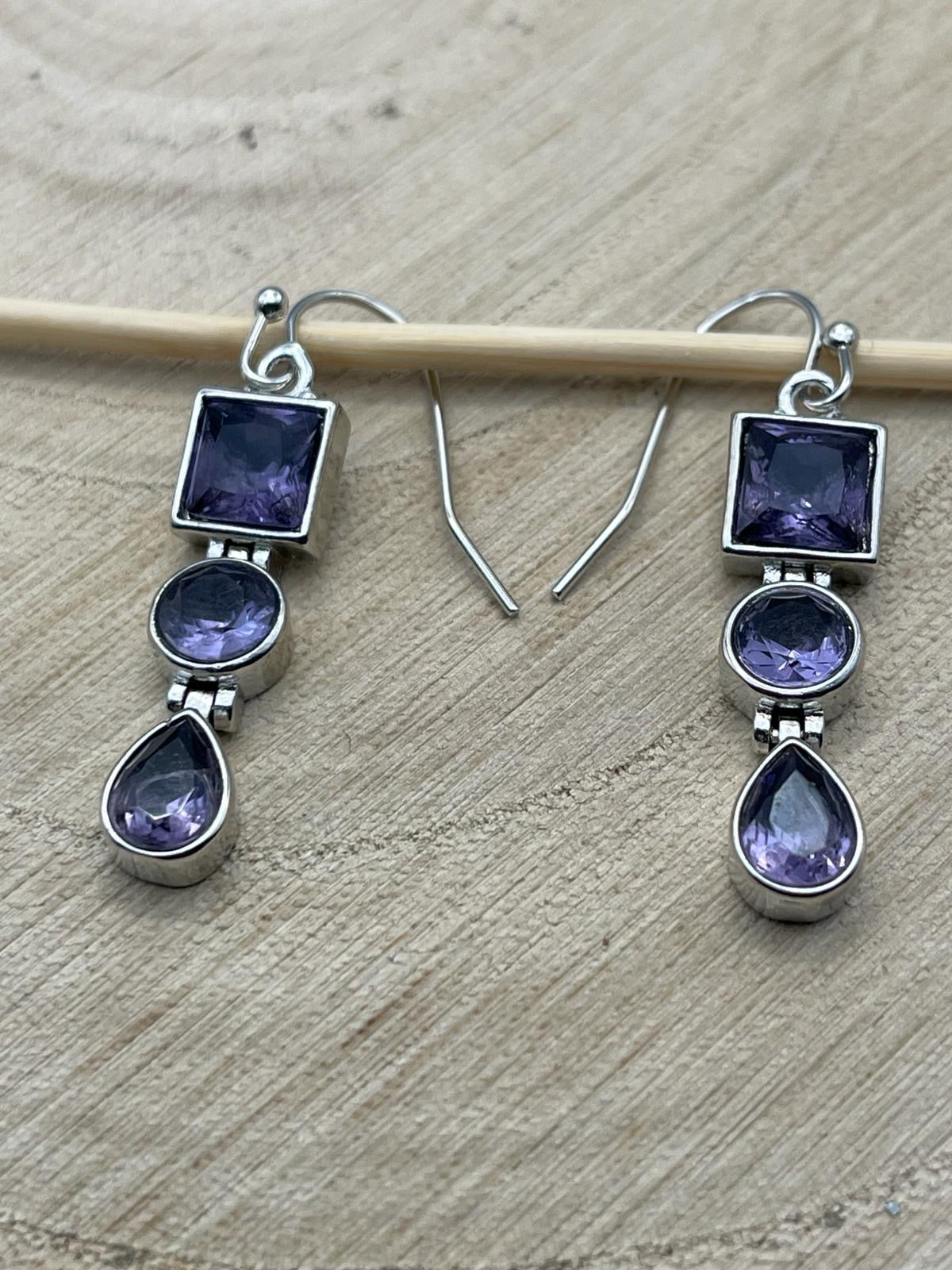 Amethyst Earrings - Set in 925 Sterling Silver.