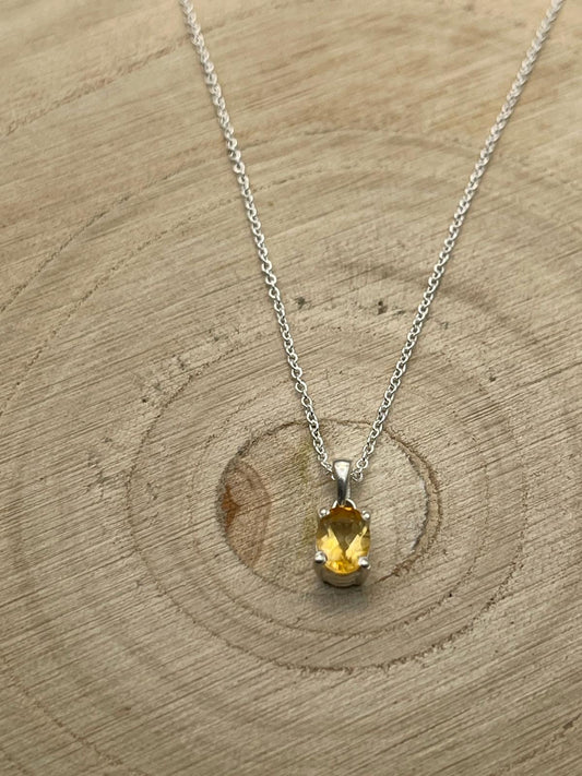 Citrine Necklace - Set in 925 Sterling Silver.