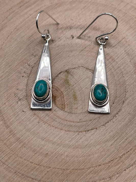 Turquoise Earrings  - Set in 925 Sterling Silver.