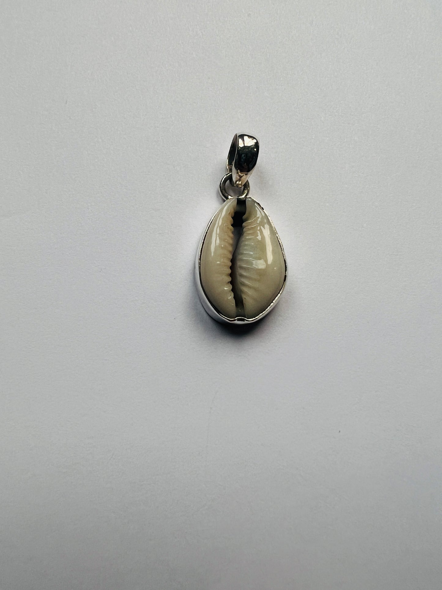 Shell Necklace- White Enamel - Set in 925 Sterling Silver.