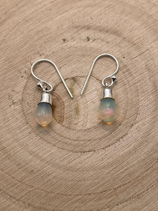 Opal Earrings  - Set in 925 Sterling Silver.