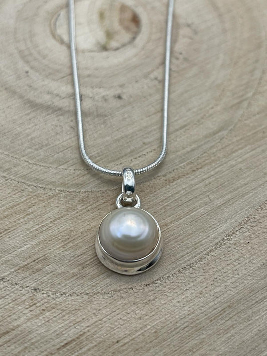 Pearl Pendant- Set in 925 Sterling Silver.